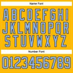 Custom Light Blue Navy Hockey Jersey with Personalized Name and Number - Gold Lace Design Personalized Gold Light Blue-Navy