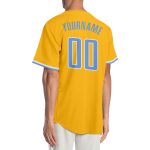 Personalized Gold Light Blue White Baseball Jersey - Authentic Team Apparel Personalized Gold Light Blue-White Authentic