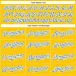 Custom Name Number Authentic Baseball Jersey in Gold Light Blue White Personalized Gold Light Blue-White Authentic Baseball