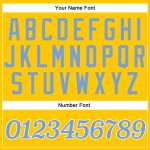 Custom Name Number Authentic Baseball Jersey in Gold Light Blue White Personalized Gold Light Blue-White Authentic Baseball