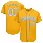 Personalized Gold Light Blue White Drift Fashion Baseball Jersey Custom Name Number - Authentic Team Gear Personalized Gold