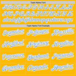 Custom Name and Number Personalized Gold Light Blue-White Baseball Jersey with Authentic Raglan Sleeves Personalized Gold