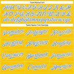 Custom Name and Number Sleeveless Baseball Jersey - Personalized Gold Light Blue-White Authentic Team Apparel Personalized