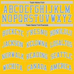 Personalized Gold Light Blue White Basketball Jersey - Authentic Throwback Design Personalized Gold Light Blue-White Authentic