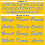 Custom Name and Number Personalized Gold Light Blue-White Authentic Basketball Jersey - Team Throwback Jersey Personalized