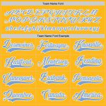 Custom Name & Number Personalized Gold Hockey Jersey - Light Blue & White Team Jersey Personalized Gold Light Blue-White