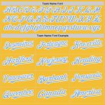 Custom Team Baseball Jersey with Personalized Name and Number - Gold Light Blue-White Line Authentic Design Personalized