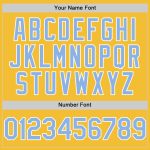 Custom Team Baseball Jersey with Personalized Name and Number - Gold Light Blue-White Line Authentic Design Personalized