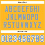 Custom Authentic Football Jersey with Personalized Name & Number in Gold Light Blue-White Mesh Personalized Gold Light Blue-White