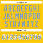 Custom Name and Number Personalized Gold Performance T-Shirt Light Blue-White Personalized Gold Light Blue-White Performance