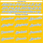 Custom Name and Number Personalized Gold Performance T-Shirt Light Blue-White Personalized Gold Light Blue-White Performance