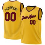 Personalized Gold Maroon-Black Basketball Jersey - Authentic Throwback Style Personalized Gold Maroon-Black Authentic Throwback