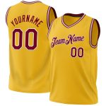 Personalized Gold Maroon White Basketball Jersey - Authentic Throwback Design Personalized Gold Maroon-White Authentic Throwback