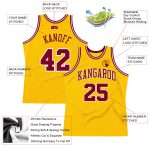 Custom Name Number Personalized Gold Maroon White Basketball Jersey Authentic Throwback Team Design Personalized Gold Maroon-White
