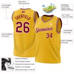 Personalized Gold Maroon White Basketball Jersey - Authentic Throwback Design Personalized Gold Maroon-White Authentic Throwback