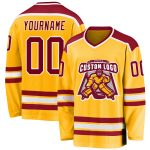Custom Gold Maroon White Hockey Jersey for Men and Women - Personalized Sports Apparel Personalized Gold Maroon-White Hockey