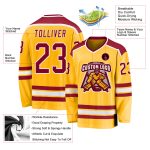 Custom Gold Maroon White Hockey Jersey for Men and Women - Personalized Sports Apparel Personalized Gold Maroon-White Hockey
