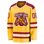 Custom Gold Maroon White Hockey Jersey for Men and Women - Personalized Sports Apparel Personalized Gold Maroon-White Hockey
