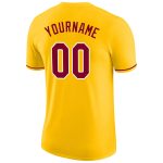 Custom Team Name Number Performance T-Shirt - Personalized Gold Maroon-White Design Personalized Gold Maroon-White Performance