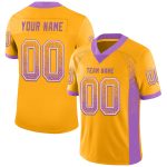 Custom Purple and White Drift Football Jersey with Name and Number - Personalized Gold Medium Team Gear Personalized Gold