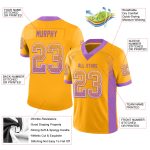 Custom Purple and White Drift Football Jersey with Name and Number - Personalized Gold Medium Team Gear Personalized Gold