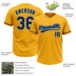 Custom Name Number Softball Jersey Unisex Two-Button in Personalized Gold Navy-Electric Blue Personalized Gold Navy-Electric