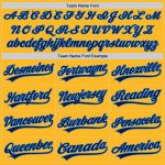 Custom Name Number Softball Jersey Unisex Two-Button in Personalized Gold Navy-Electric Blue Personalized Gold Navy-Electric