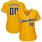 Personalized Gold Navy-Light Blue Baseball Jersey for Authentic Style Personalized Gold Navy-Light Blue Authentic Baseball