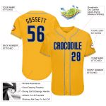 Custom Name Number Personalized Gold Navy-Light Blue Authentic Baseball Jersey Personalized Gold Navy-Light Blue Authentic