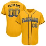 Personalized Gold Navy-Light Blue Baseball Jersey with Custom Name and Number - Authentic Drift Fashion Team Gear Personalized