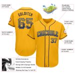 Personalized Gold Navy-Light Blue Baseball Jersey with Custom Name and Number - Authentic Drift Fashion Team Gear Personalized
