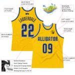 Custom Name and Number Personalized Gold Navy-Light Blue Basketball Jersey Authentic Throwback Personalized Gold Navy-Light