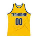 Custom Name and Number Personalized Gold Navy-Light Blue Basketball Jersey Authentic Throwback Personalized Gold Navy-Light