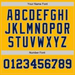 Personalized Gold Navy-Light Blue Two Tone Baseball Jersey with Custom Name and Number Personalized Gold Navy-Light Blue