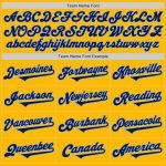 Personalized Gold Navy-Light Blue Two Tone Baseball Jersey with Custom Name and Number Personalized Gold Navy-Light Blue
