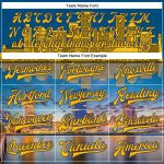 Custom Milwaukee Wisconsin 3D Bomber Varsity Jacket with Personalized Name and Number - Gold Navy City Edition Letterman Jacket