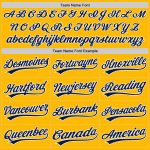 Custom Name and Number Personalized Gold Navy Pinstripe Baseball Jersey - Authentic Team Apparel Personalized Gold Navy Pinstripe