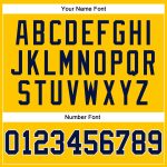 Customizable Gold Navy Pinstripe Basketball Jersey with Name and Number - Authentic Team Apparel Personalized Gold Navy Pinstripe