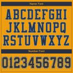 Custom Personalized Gold Navy Powder Blue Football Jersey with Name and Number - Authentic Mesh Team Apparel Personalized