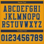 Personalized Gold Navy Powder Blue Mesh Football Jersey - Authentic Team Apparel Personalized Gold Navy-Powder Blue Mesh