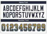 Custom Personalized Football Jersey with Name and Number in Gold, Navy, and Powder Blue Mesh Drift Style Personalized Gold