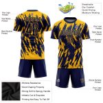 Custom Name Number Personalized Gold Navy Soccer Jersey Uniform eSports Team Apparel Personalized Gold Navy Sublimation Soccer
