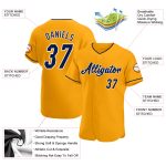 Personalized Gold Navy-White Baseball Jersey for Authentic Team Spirit Personalized Gold Navy-White Authentic Baseball Jersey