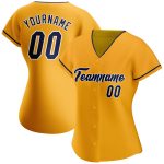 Personalized Gold Navy-White Baseball Jersey for Authentic Team Spirit Personalized Gold Navy-White Authentic Baseball Jersey
