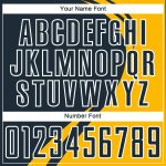 Custom Name and Number Personalized Soccer Uniform Jersey - Gold Navy-White Curve Lines Design Personalized Gold Navy-White
