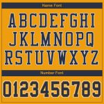 Custom Name and Number Personalized Gold Navy-White Mesh Football Jersey - Authentic Team Apparel Personalized Gold Navy-White