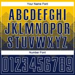 Custom Name and Number Soccer Jersey - Personalized Gold Navy-White Sublimation Uniform Personalized Gold Navy-White Sublimation