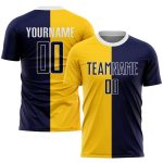 Custom Soccer Jersey Personalized Gold Navy-White with Name and Number - Fashion Split Uniform Personalized Gold Navy-White