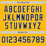 Custom Name Number Unisex Softball Jersey - Personalized Gold Navy-White Two-Button Design Personalized Gold Navy-White Two-Button