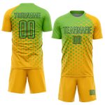 Custom Soccer Jersey with Personalized Name & Number - Gold Neon Green-Navy Sublimation Team Uniform Personalized Gold Neon
